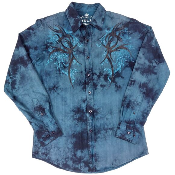 HELIX Men Sz S Black Textured Button Shirt Exclusive Design 100% Cotton - Picture 1 of 10